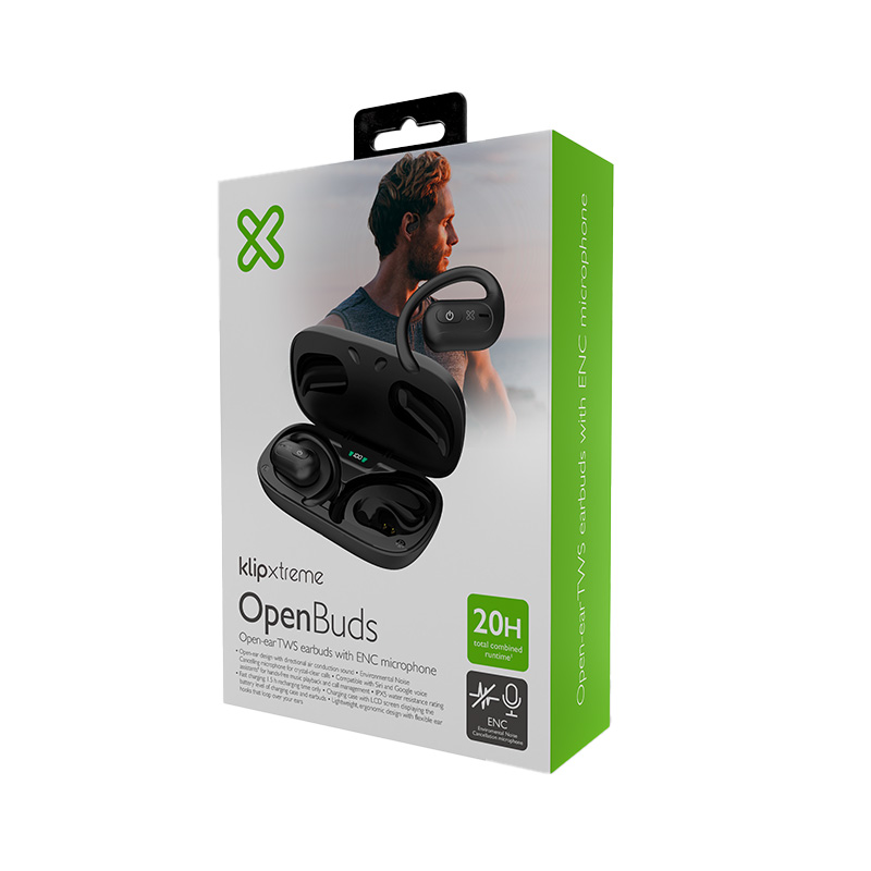 KlipXtreme Openbuds | Open-ear TWS earbuds with ENC microphone Voice Control